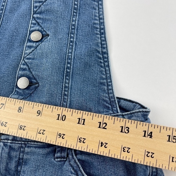 Tinseltown Jeans Overall Romper Shorts Girls Medium Blue Denim Distressed - Picture 5 of 9